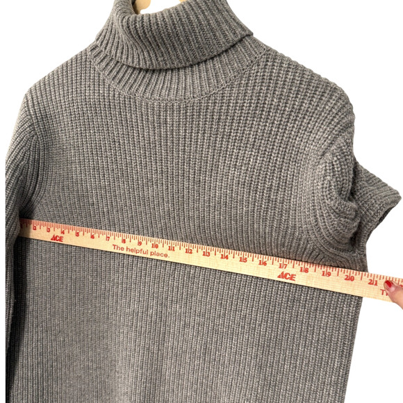 NEW! Jenni Kayne XS Oversized 100% Cashmere $545 Turtleneck Sweater Boxy Gray - Picture 6 of 11